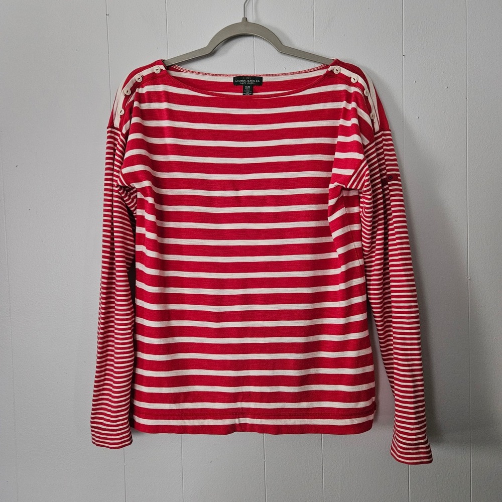 Ralph Lauren Long sleeve Top Women Boat Neck Cotton